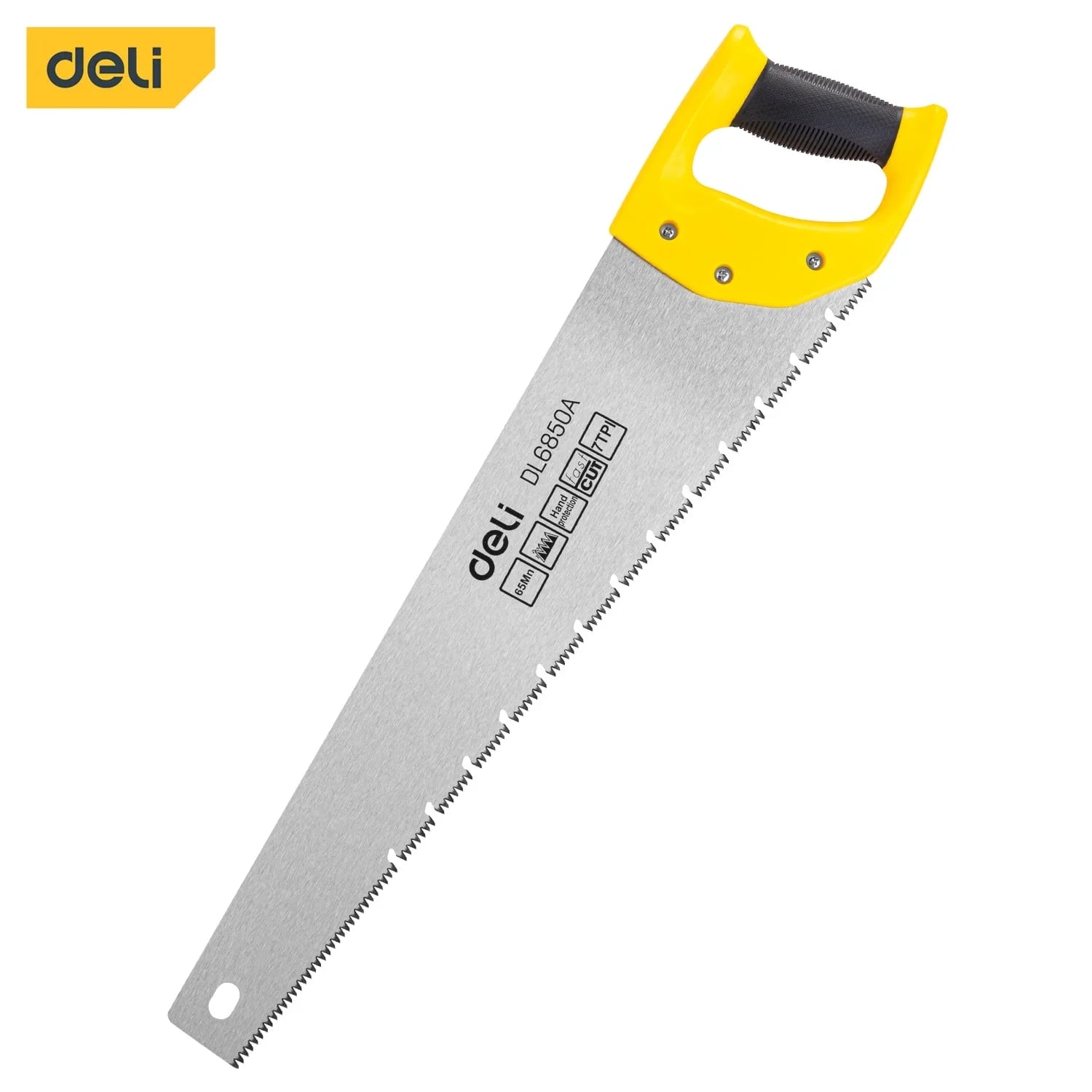 Deli 20-Inch SK5 High Carbon Steel Fast Hand Saw,7 TPI Fine-Cut Soft-Grip Handsaw with Ergonomic Non-Slip Handle