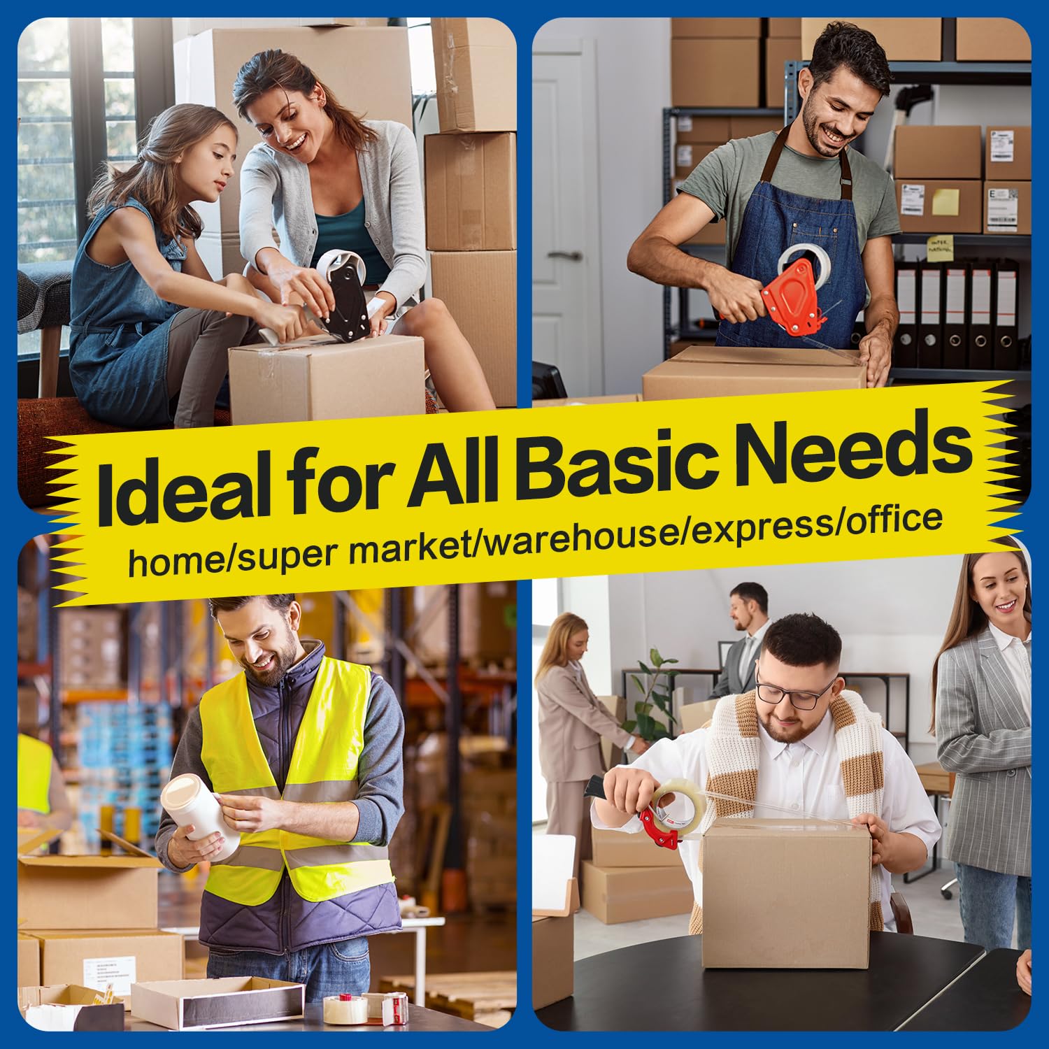 deli Heavy Duty Packing Tape, for Shipping Packaging, Clear, 2.7mil Thick, 1.88 inches Wide, 65 Yards Per Roll