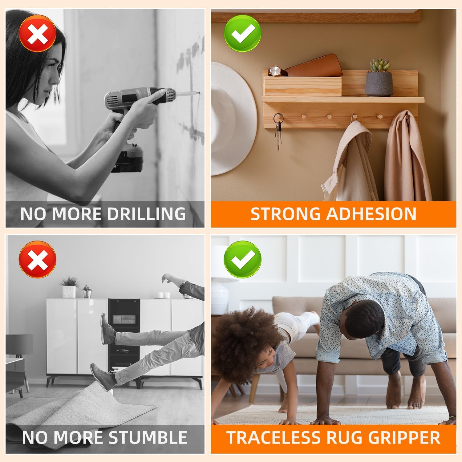 Deli Double Sided Tape Heavy Duty, Nano Tape, Double Sided Mounting Tape, Clear Adhesive Tape for Hanging Picture, Poster, Carpet, Photo Deco