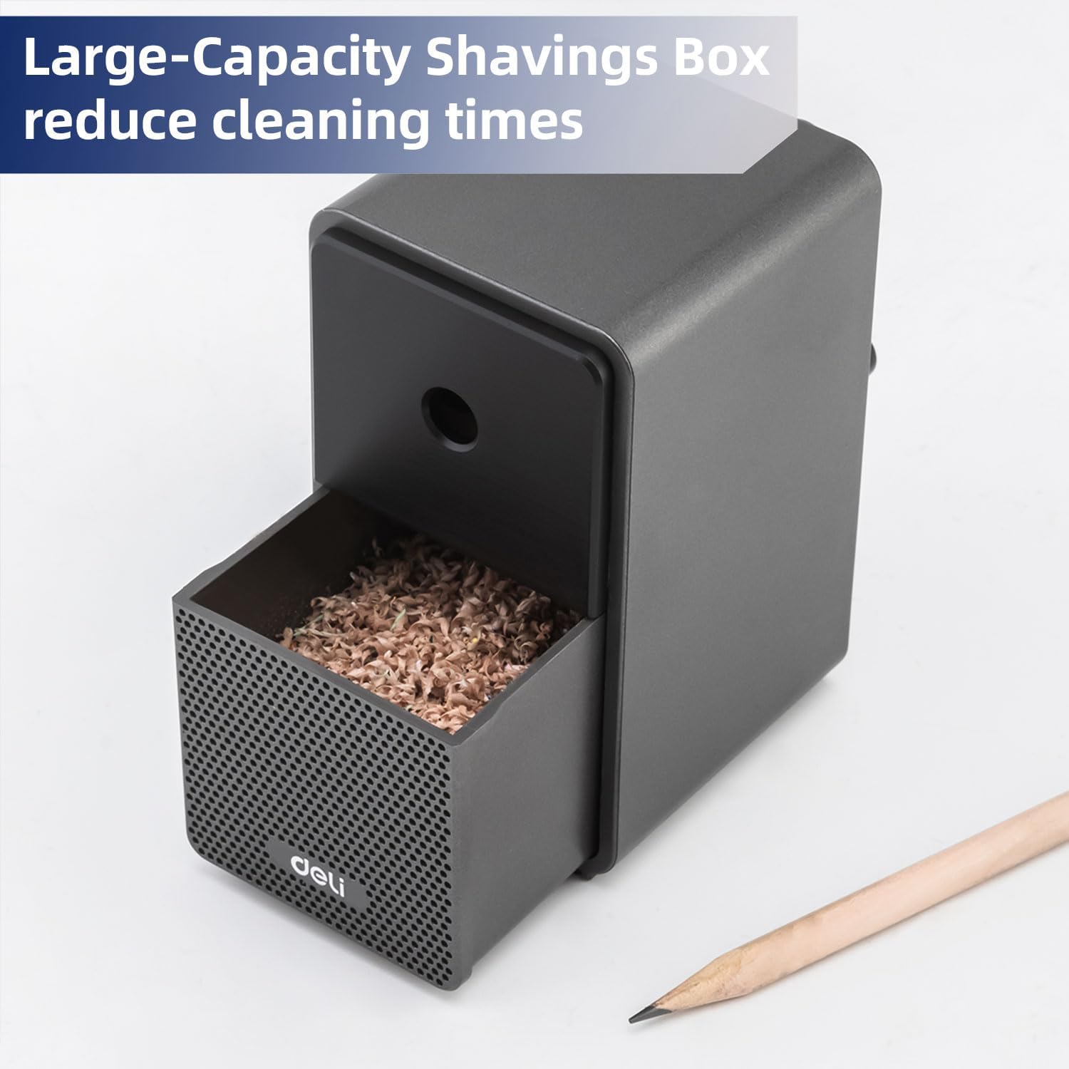 Deli Manual Pencil Sharpener - Auto-in Hand Crank with Adjustable Point for Colored Pencils, Kids, Students, Classroom, Home and Office, Black