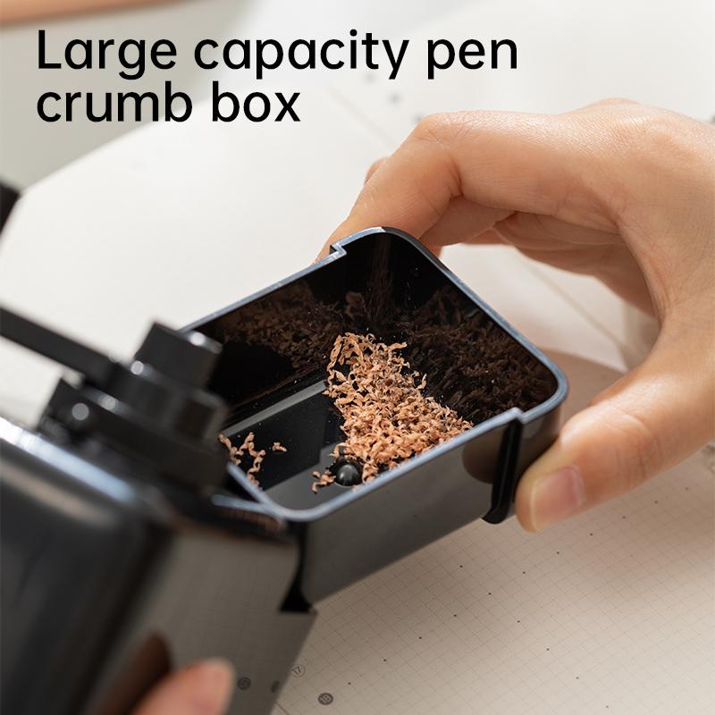 Deli Manual Music Themed Pencil Sharpener with Adjustable Point and Auto-in Design for Colored Pencils, Auto-Feed Hand Crank, Random Color