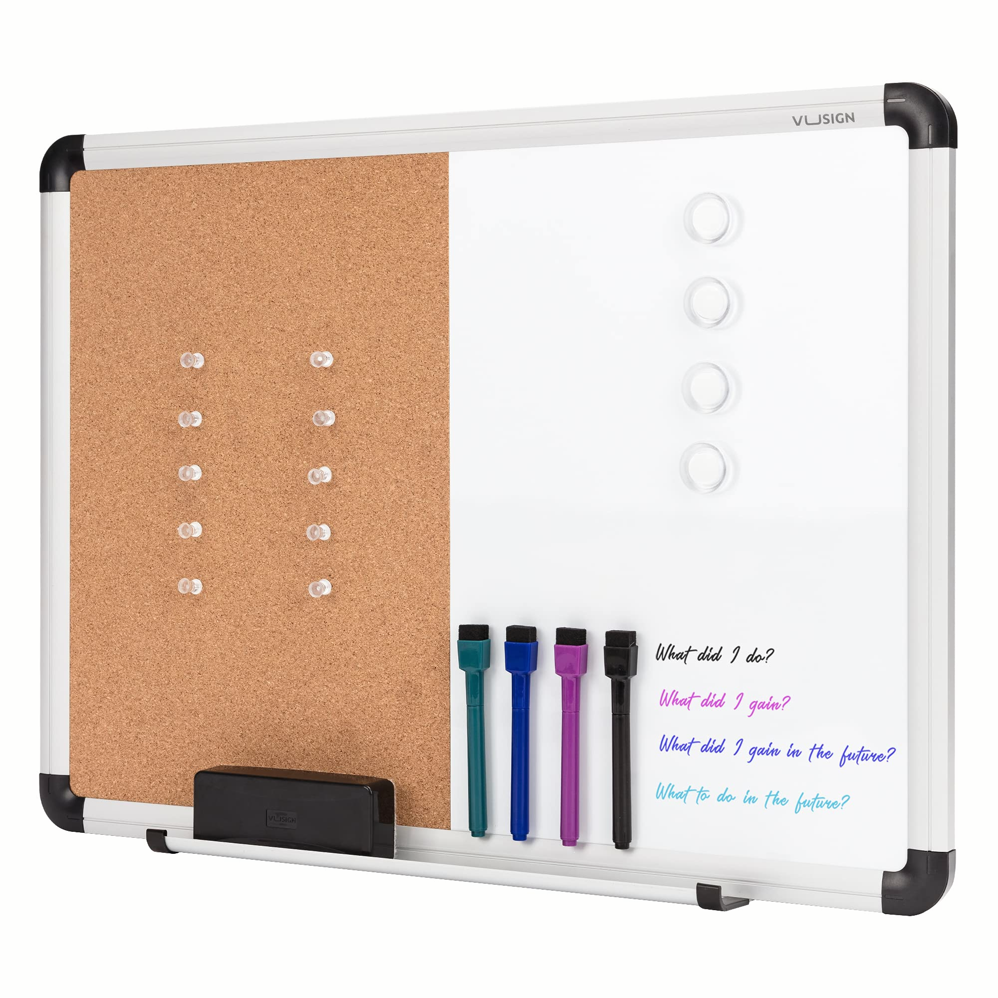 Whiteboard Bulletin Cork Board Combination, 17" x 23"