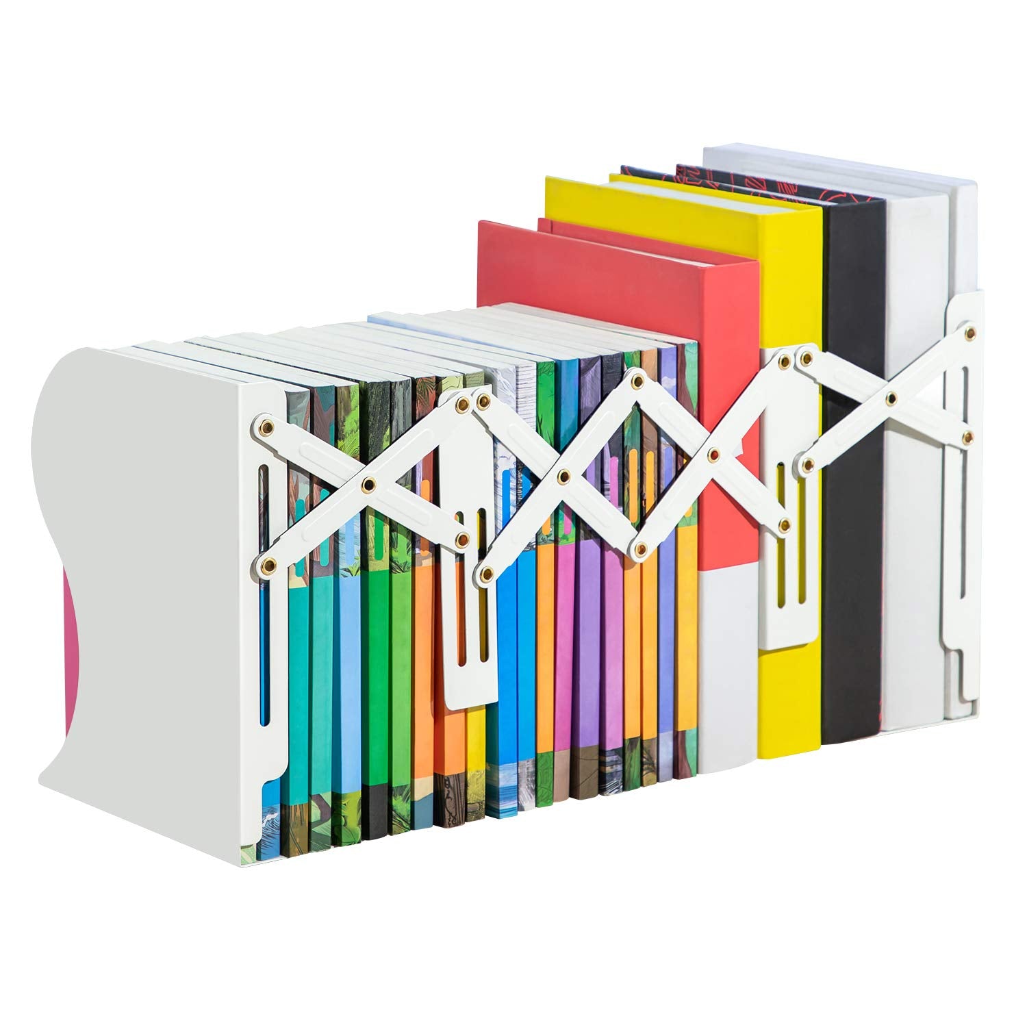 Heavy Duty Adjustable Book Ends, White
