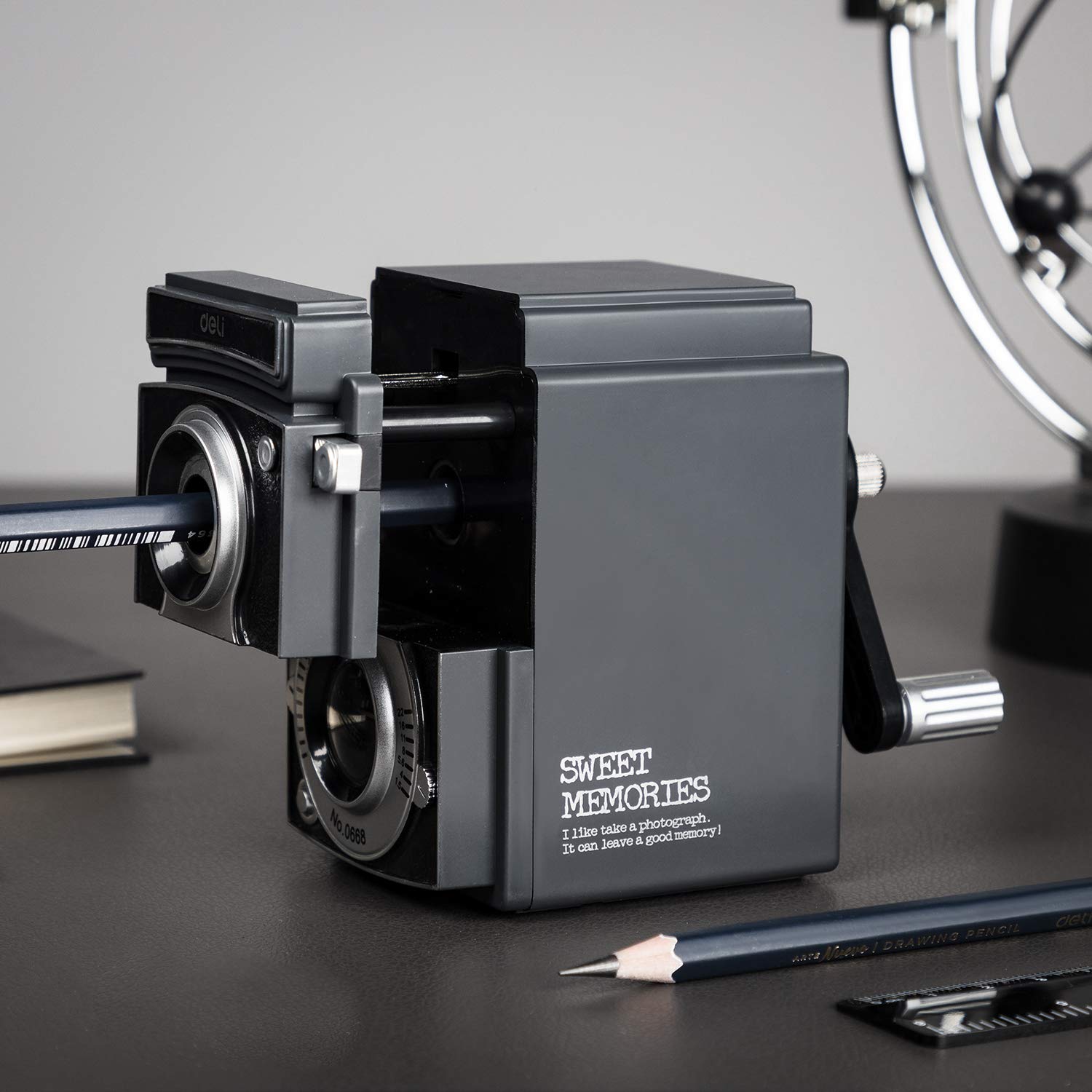 Camera Pencil Sharpener, Adjustable Pencil Point