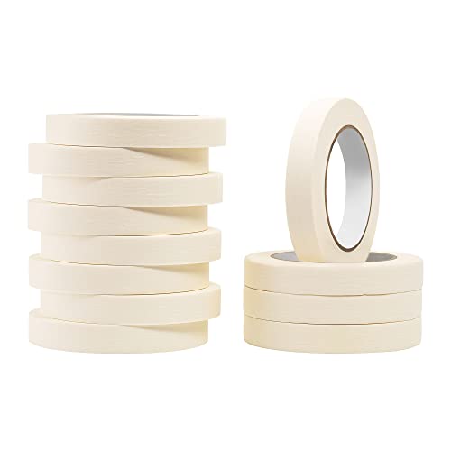 deli Masking Tape, 12 Pack Painters Tape, General Purpose Painter Tape, Paint Tape, Wall Tape, 0.7 inch x 50 Yards, Beige, for Painting, Arts, Crafts, Home, Office, School.