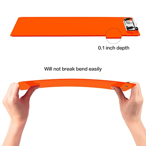 Deli Plastic Clipboard, Clipboards with Low Profile Clip, Standard A4 Letter Size Clipboard for Office, Nurses, Students, and Women, Size 12.4 ×9 Inch, Orange