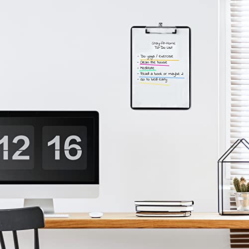 Deli Plastic Clipboard, Clipboards with Low Profile Clip, Standard A4 Letter Size Clipboard for Office, Nurses, Students, and Women, Size 12.4 ×9 Inch, Black