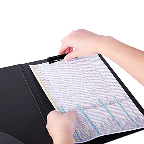 Deli Clipboard Folio, Plastic Foldable Clipboards with Interior Storage Pocket for Nurses, Students, Classroom, Office, Blue