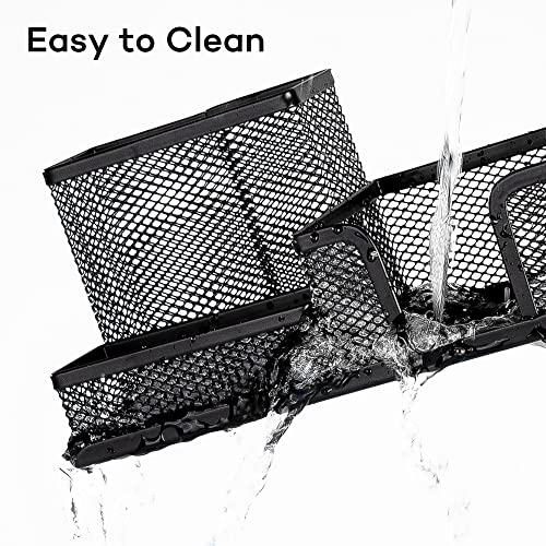deli Mesh Desk Organizer Office Supplies Caddy with Pencil Holder and Storage Baskets for Desktop Accessories, 3 Compartments, Black