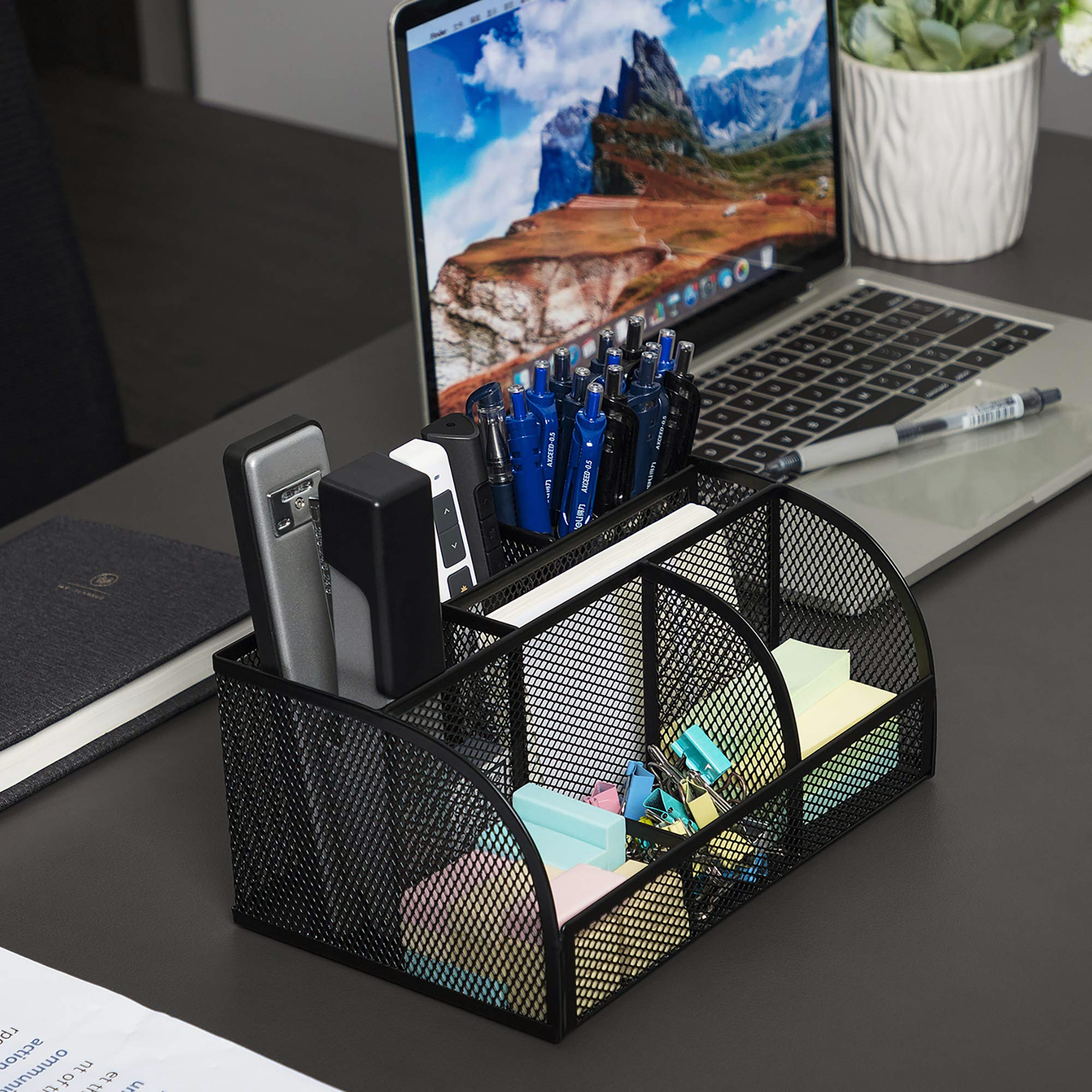 Mesh Desk Organizer 7 Compartments, Black