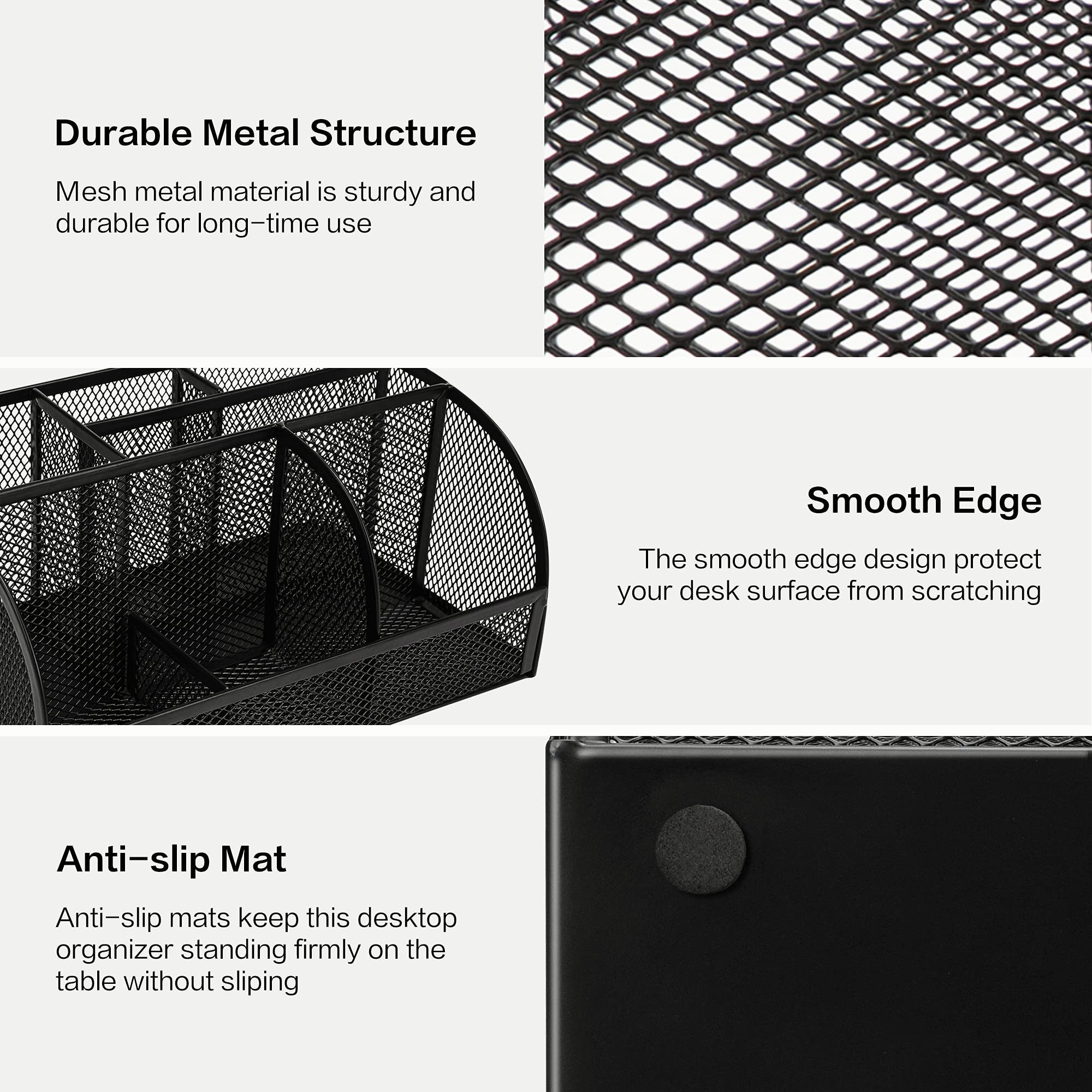 Mesh Desk Organizer 7 Compartments, Black