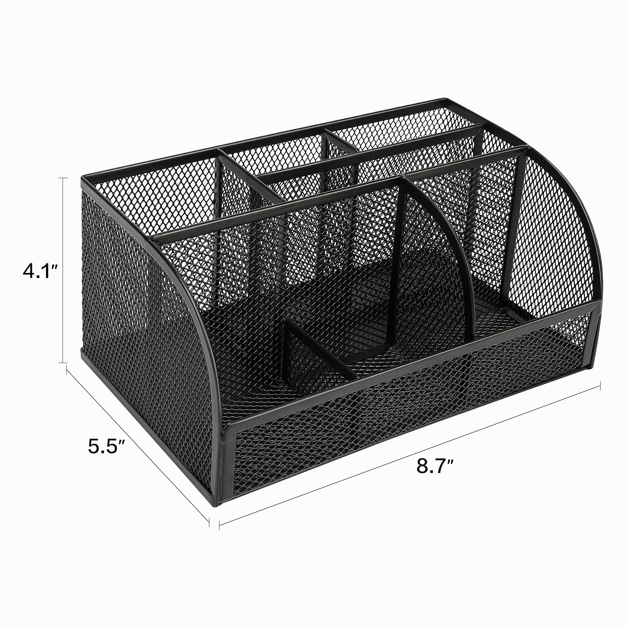 Mesh Desk Organizer 7 Compartments, Black