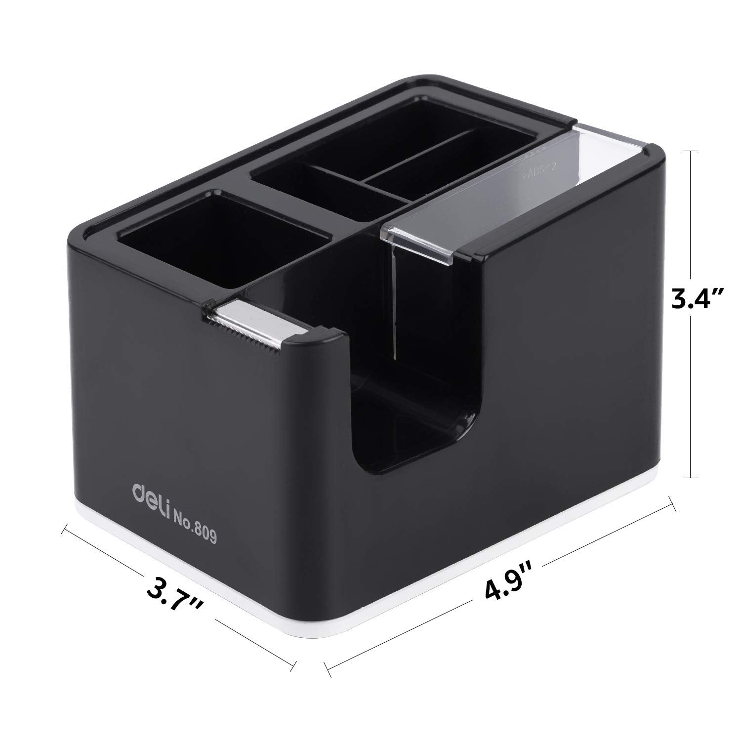 Desktop Tape Dispenser with Pen Holder 2-in-1, Black