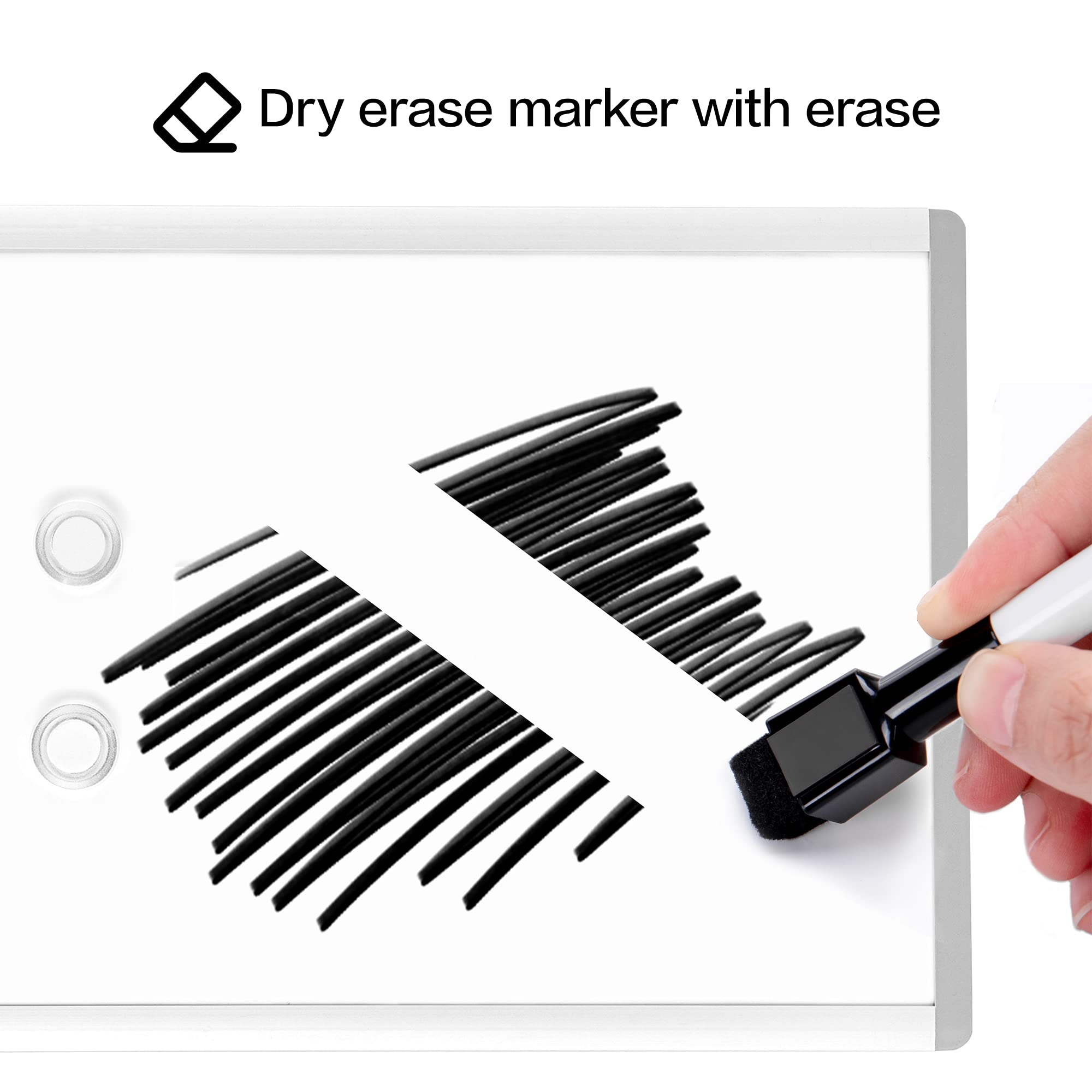 2-Pack Dry Erase Board, 11 x 14 Inches Magnetic Small Dry Erase Whiteboard, 4 Magnets and 8 Markers