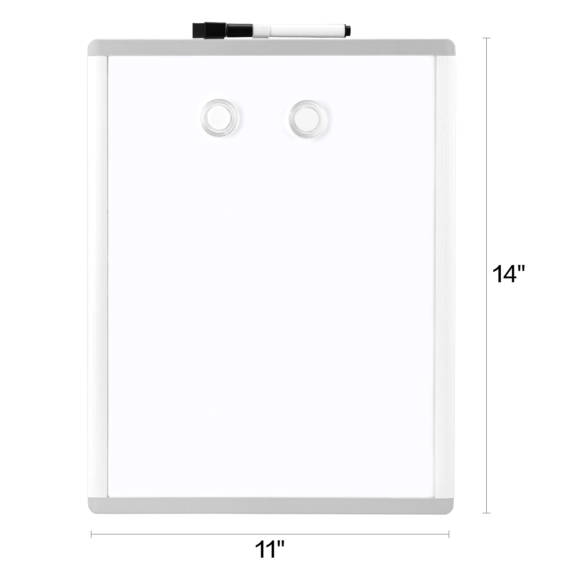 2-Pack Dry Erase Board, 11 x 14 Inches Magnetic Small Dry Erase Whiteboard, 4 Magnets and 8 Markers