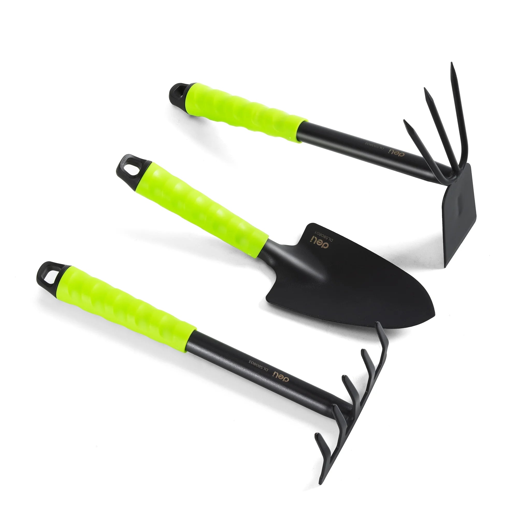hand held garden tool set Deli Garden Tools Set 3 Piece Heavy Duty Gardening Hand Tools Kit with Hand Trowel,Hoe and Rake, Delicate Gift for Planting and Maintaining Gardens