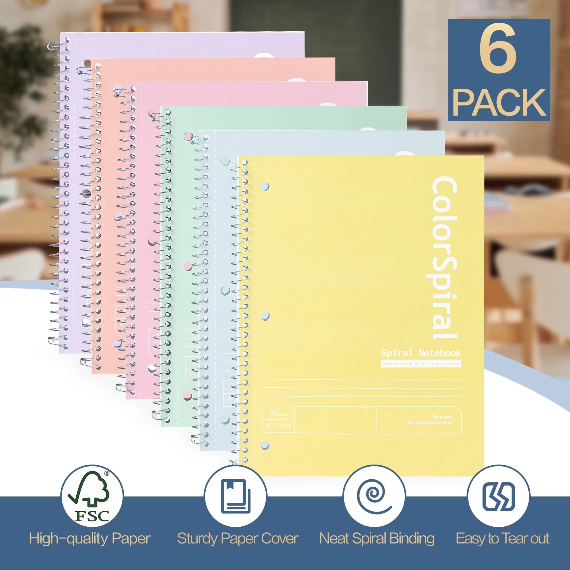 Bright Colors Mini Notebook Deli Spiral Notebook, 8