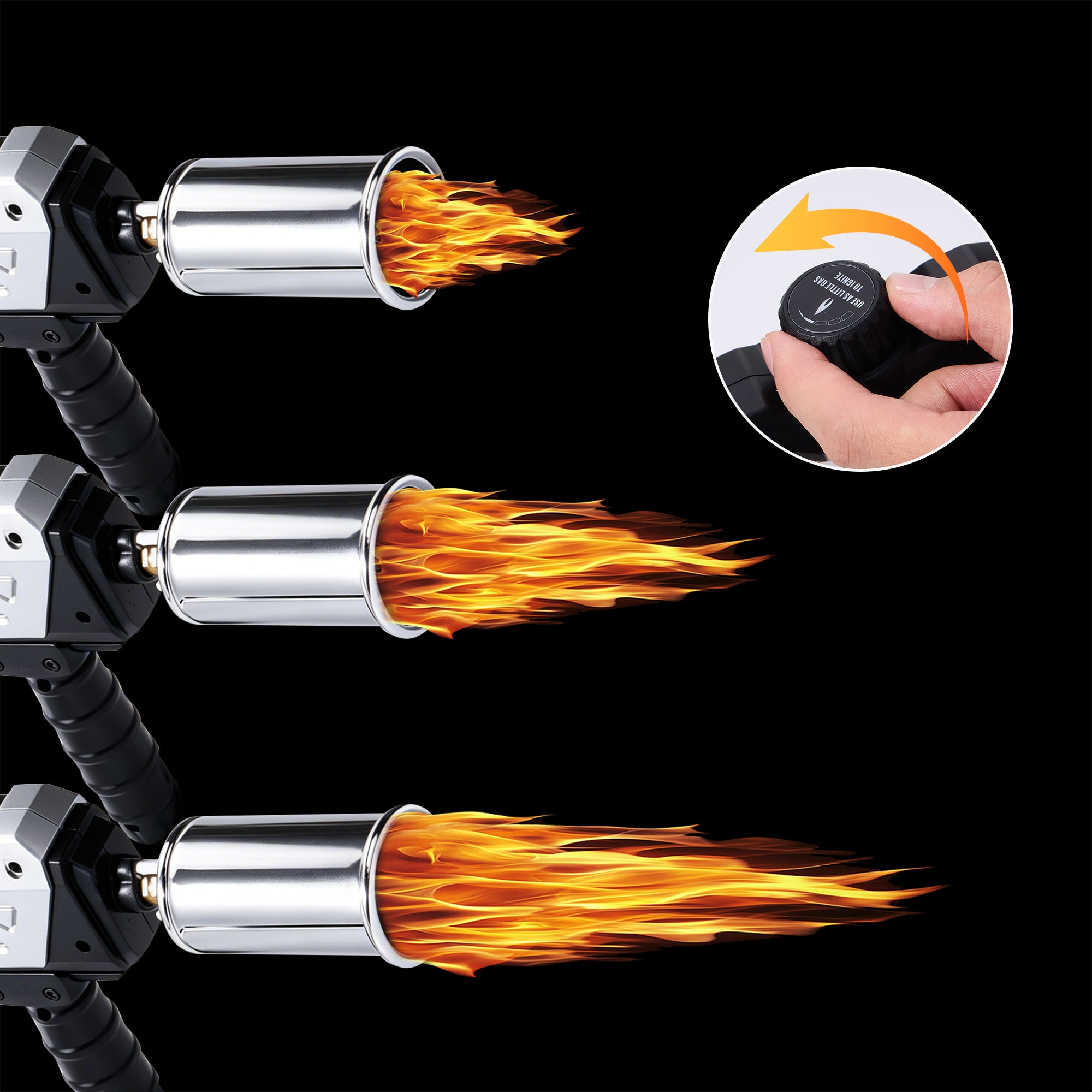 Steelite Propane Grill Torch with Adjustable Flame, Detachable Propane Weed Torch for Grilling, Charcoal Lighting, Weeding & Ice Removal (Propane Tank Not Included)