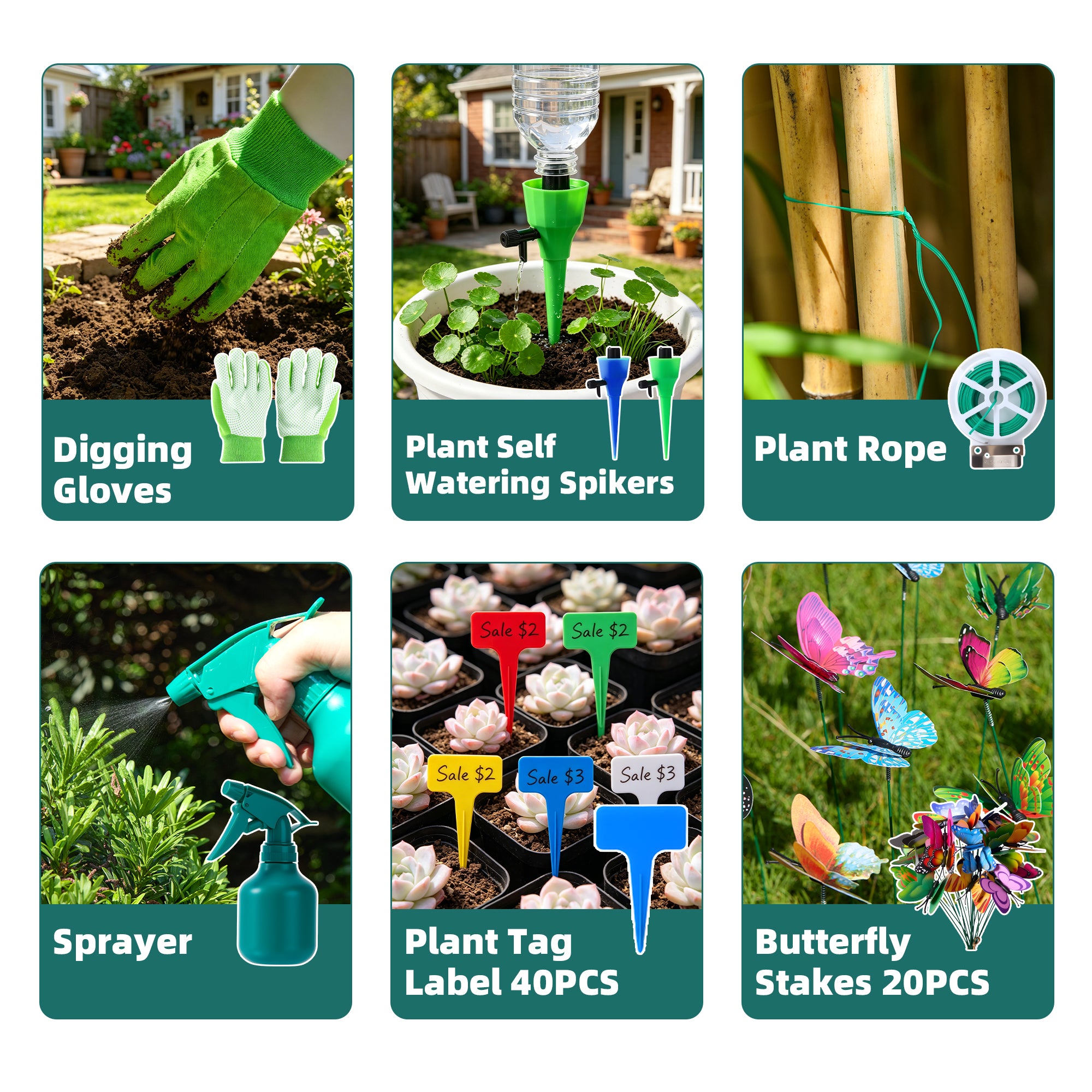 Deli 83Pcs Garden Tools Set,10pcs Succulent Tools Set, Included 6pcs Heavy Duty Aluminum Gardening Hand Tools with Garden Tool Bag,Gloves Sprayer etc. Outdoor Gardening Gifts Tools for Men Women