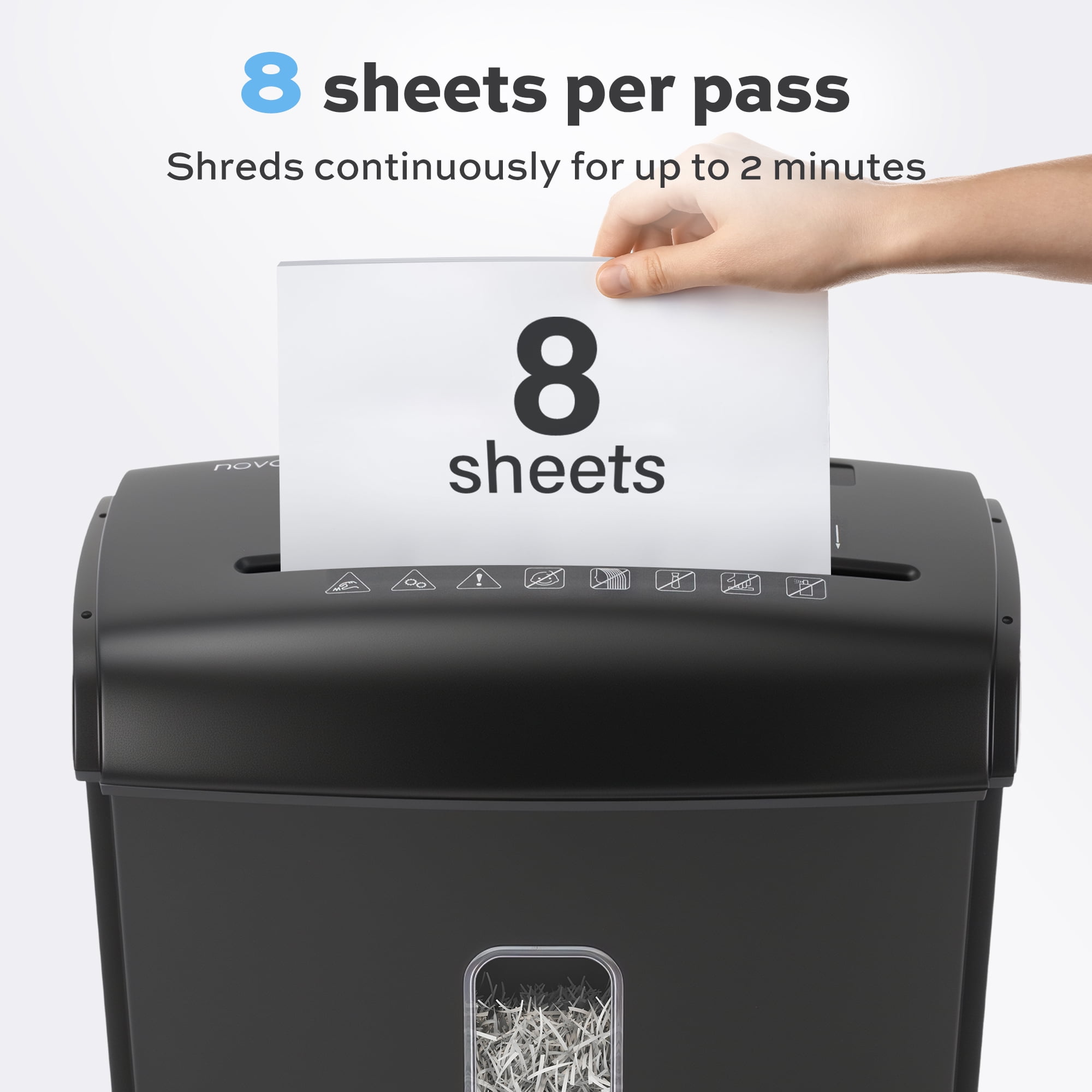 8-Sheet Micro Cut Paper Shredder with 4 Gallons, Shreds Credit Card/Staple P-5 High Security for Home Office Use with Handle, Visual Window Wastebasket