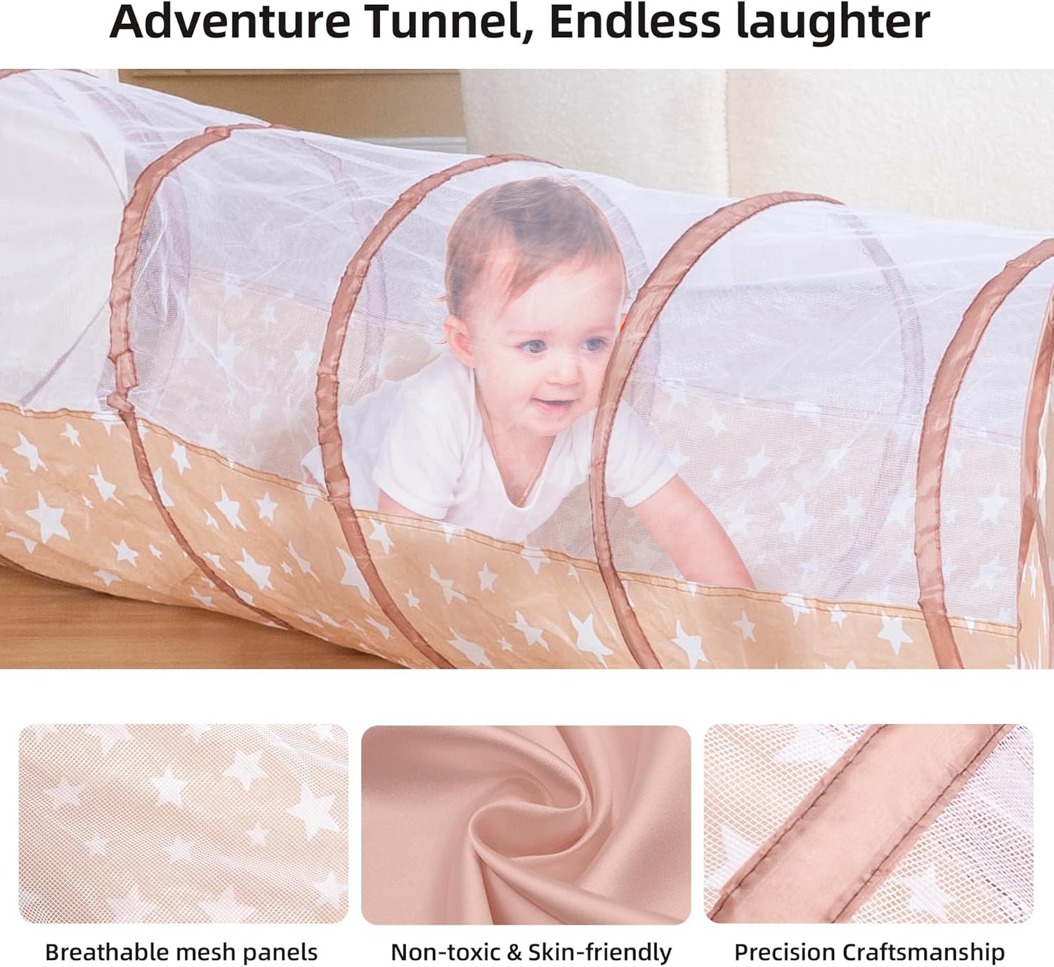 3-in-1 Kids Play Tent with Tunnel & Ball Pit for Toddlers 1-3, Indoor Outdoor Playhouse, Easy Pop Up, Portable Play Tents for Toddlers