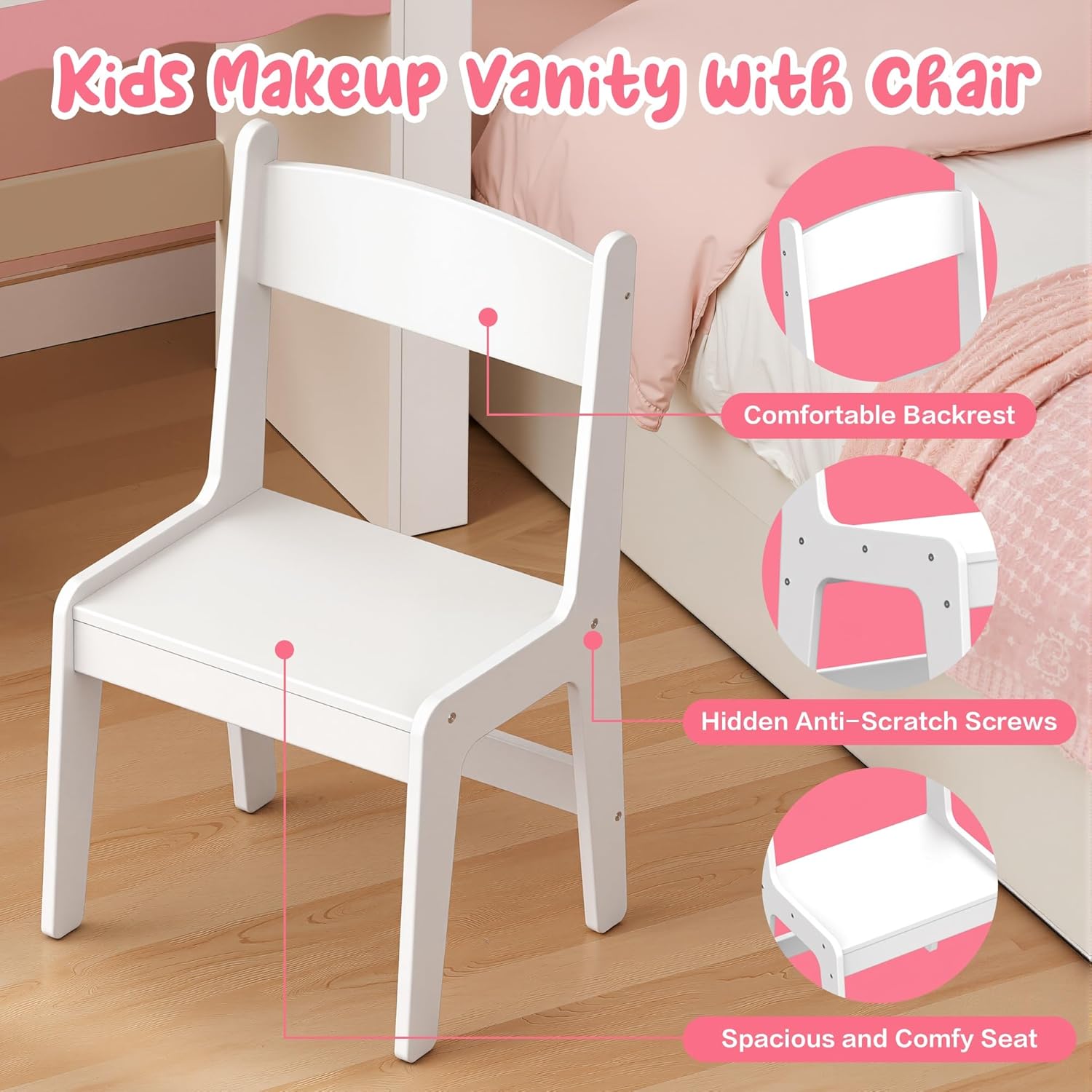 Kids Bookshelf with Reading Nook, Wooden Toy Storage Organizer with Cushioned Seat and 3 Fabric Drawers, Toddler Bookcase with Bench for Playroom, Bedroom, Nursery