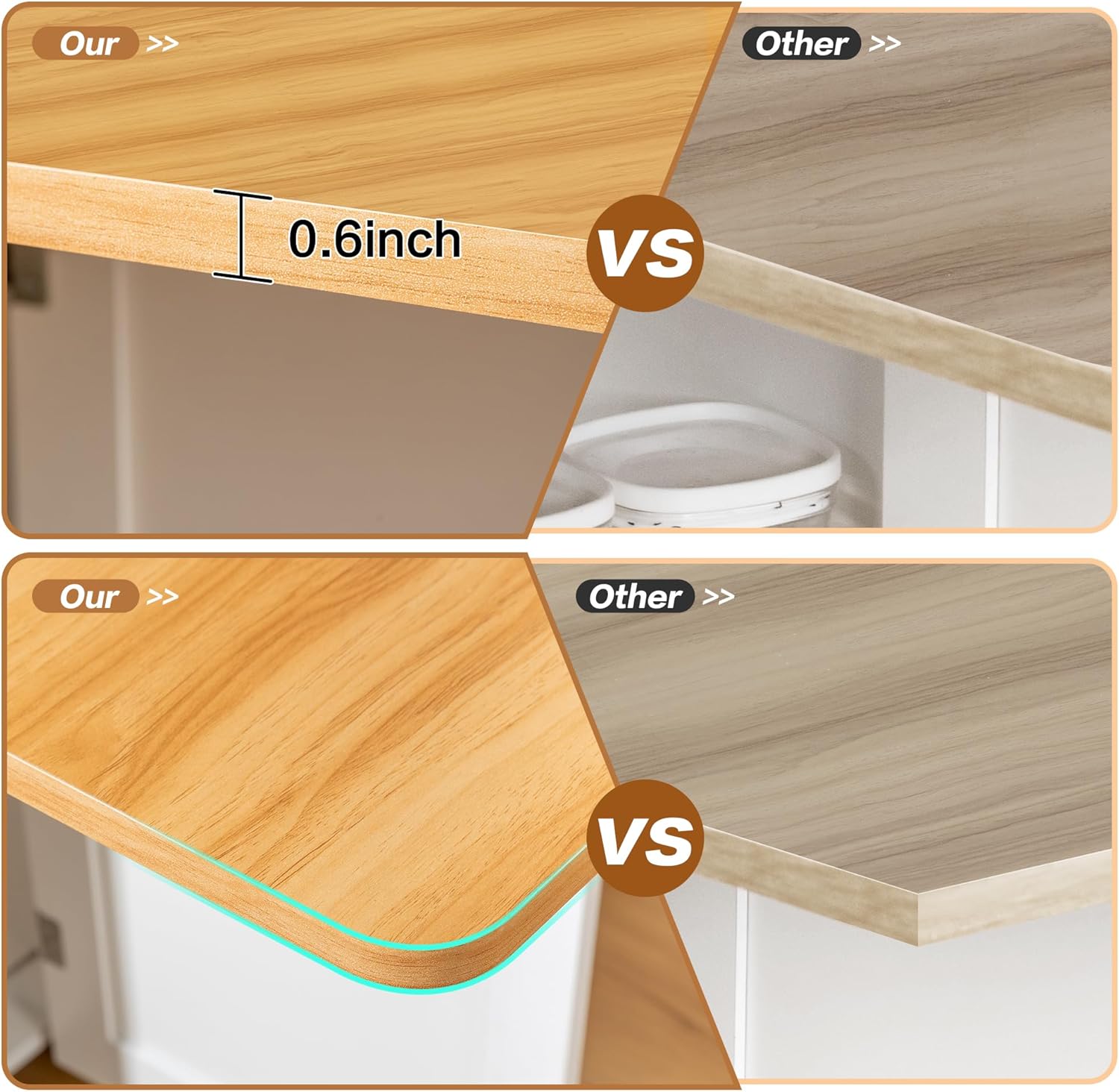 53“ Folding Dining Table Space Saving Foldable Dining Table with Drawer, Shelves and Wine Racks, Drop Leaf Table for Small Spaces, Extendable Folding Kitchen Table with Lockable Wheels