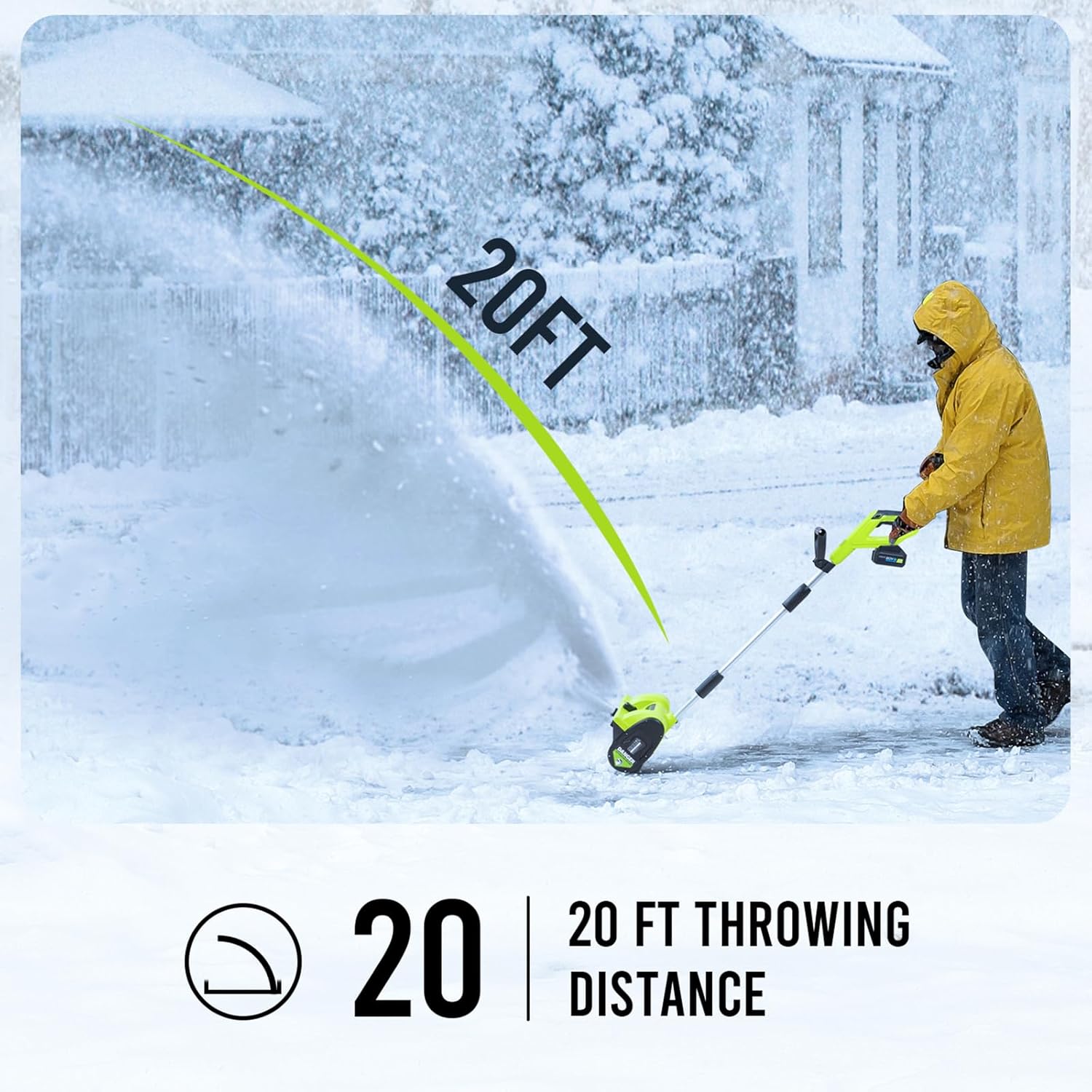 STEELITE 21V Cordless Snow Shovel, 12-Inch Battery Powered Snow Blower with Directional Plate, 20-Feet Snow Throwing Distance, 4.0Ah Battery & Quick Charger Included