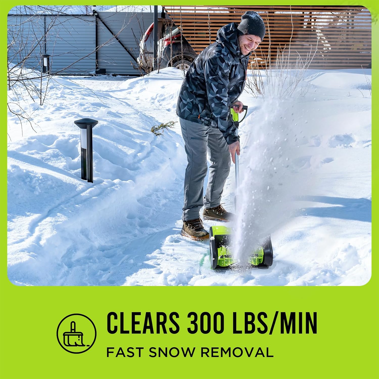 STEELITE 21V Cordless Snow Shovel, 12-Inch Battery Powered Snow Blower with Directional Plate, 20-Feet Snow Throwing Distance, 4.0Ah Battery & Quick Charger Included