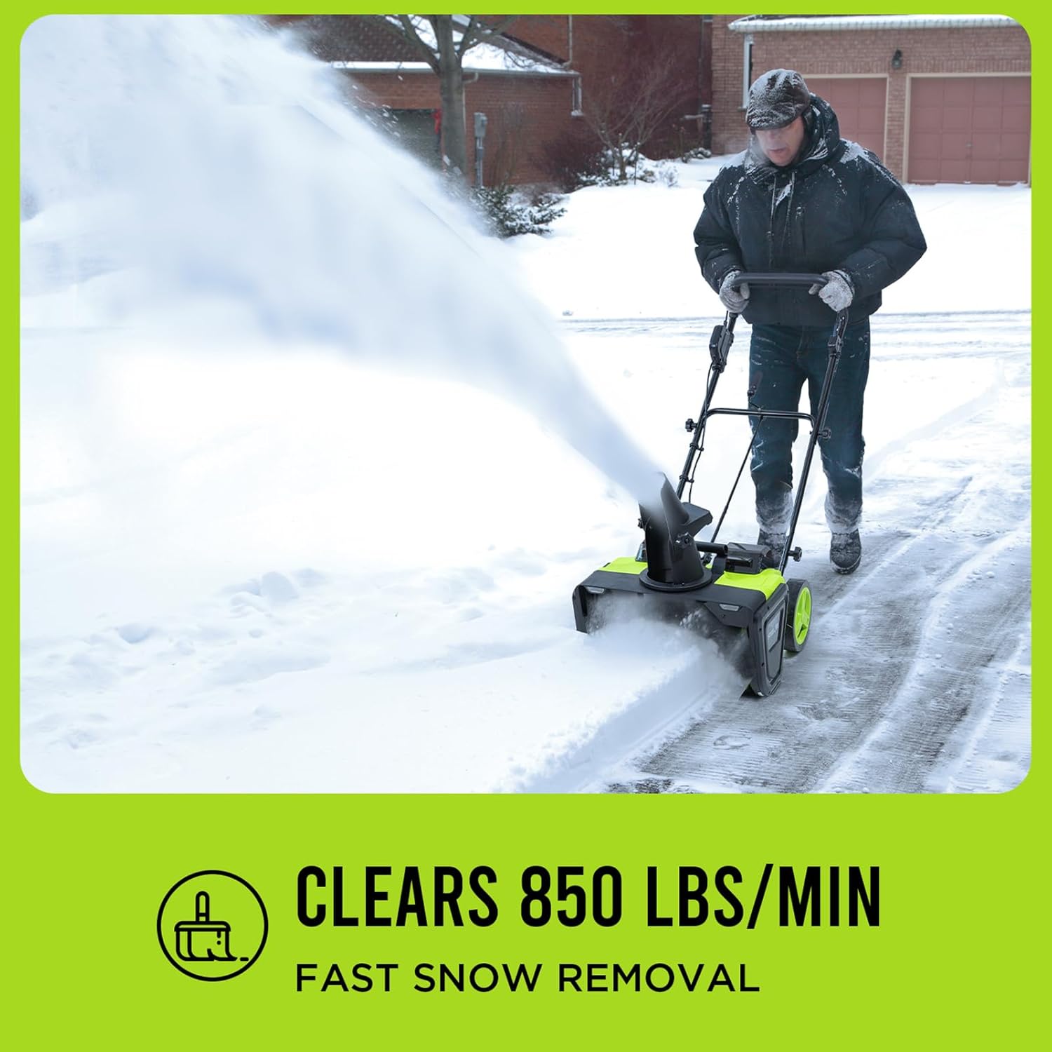 2 x 20V STEELITE Cordless Snow Blower, 20-Inch Snow Thrower Includes 2 x 4.0Ah Batteries & Charger, Ideal for Walkways and Driveways, Brushless Motor