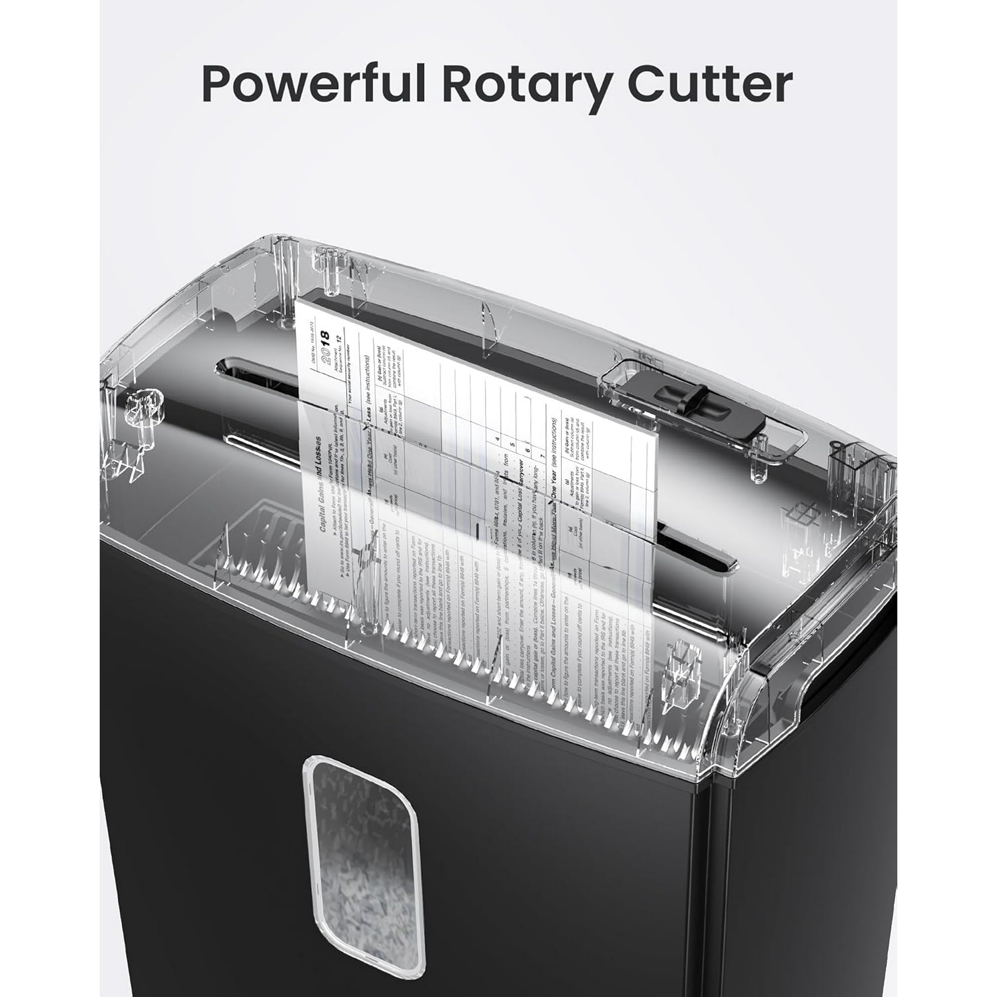 8-Sheet Micro Cut Paper Shredder with 4 Gallons, Shreds Credit Card/Staple P-5 High Security for Home Office Use with Handle, Visual Window Wastebasket