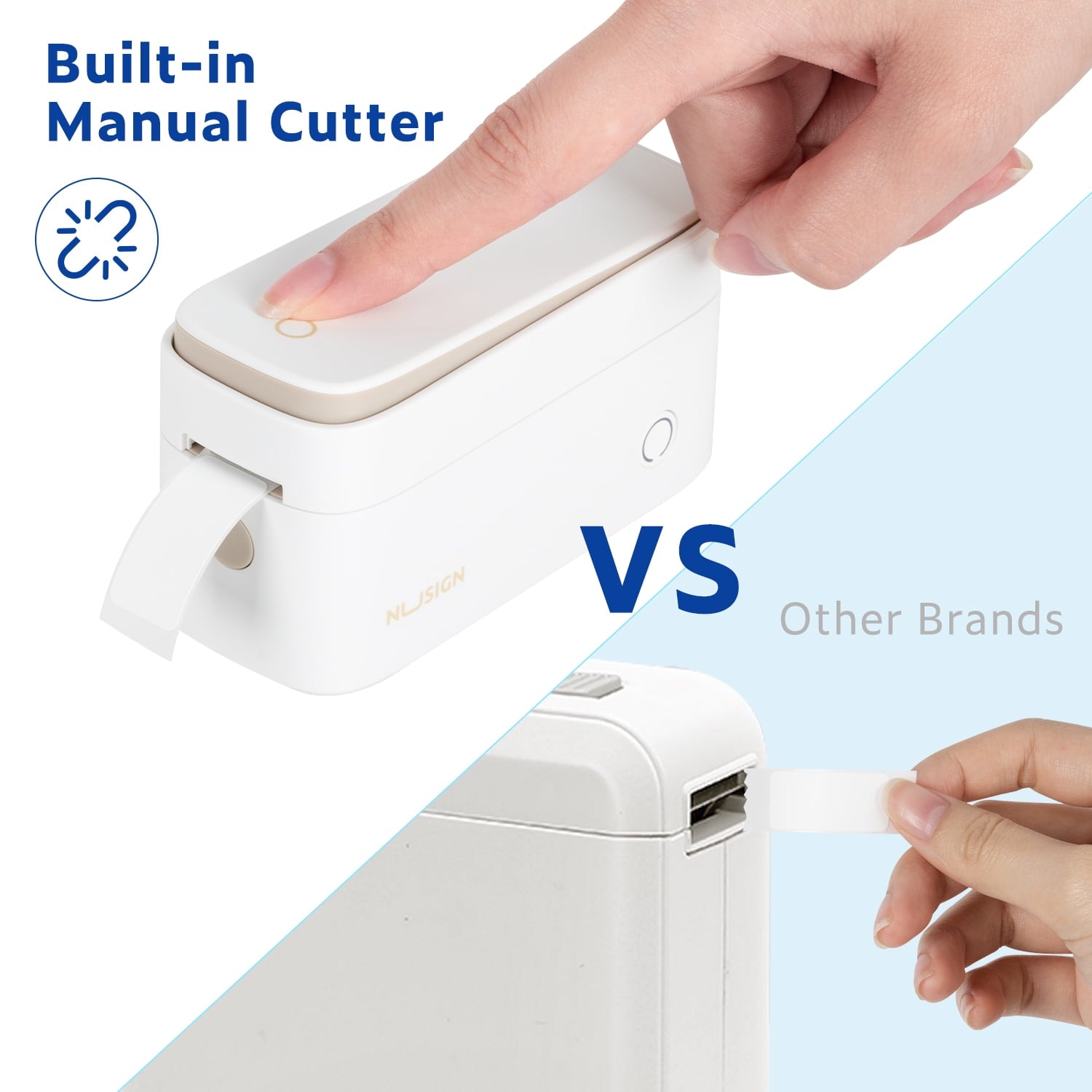 Label Maker Machine with Tape, Portable Bluetooth Label Printer, Wireless & Rechargeable Sticker Mini Label Makers with Multiple Templates Font Icon, White