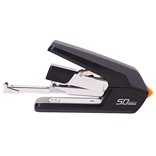 Deli Effortless Desktop Stapler, Heavy Duty Stapler, 40-50 Sheet Capacity, One Finger, No Effort, Includes Staples & Staple Remover, Black