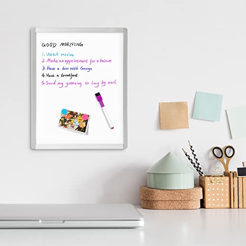 VUSIGN Small Dry Erase Whiteboard, 11 x 14 Inches White Board for Kids, Students, Fridge, Locker, Mini Dry Erase Board, Aluminum Frame