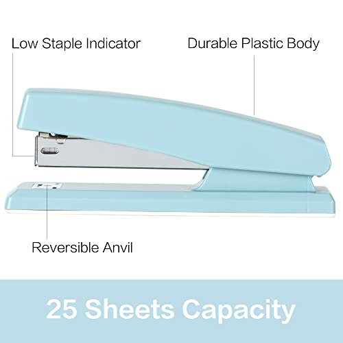 Deli Stapler, Desktop Stapler, Office Stapler, 20 Sheet Capacity, Includes 1000 Staples and Staple Remover, Blue