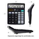 Calculatrice De Bureau DELI 12 Chiffres - Double Alimentation Solaire/piles - Grand écran LCD - 7