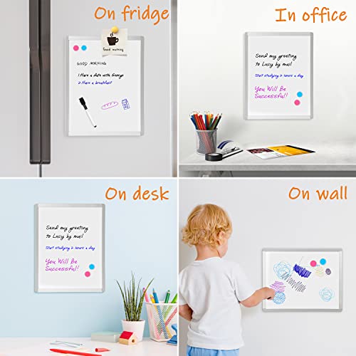 VUSIGN Small Dry Erase Whiteboard, 11 x 14 Inches White Board for Kids, Students, Fridge, Locker, Mini Dry Erase Board, Aluminum Frame