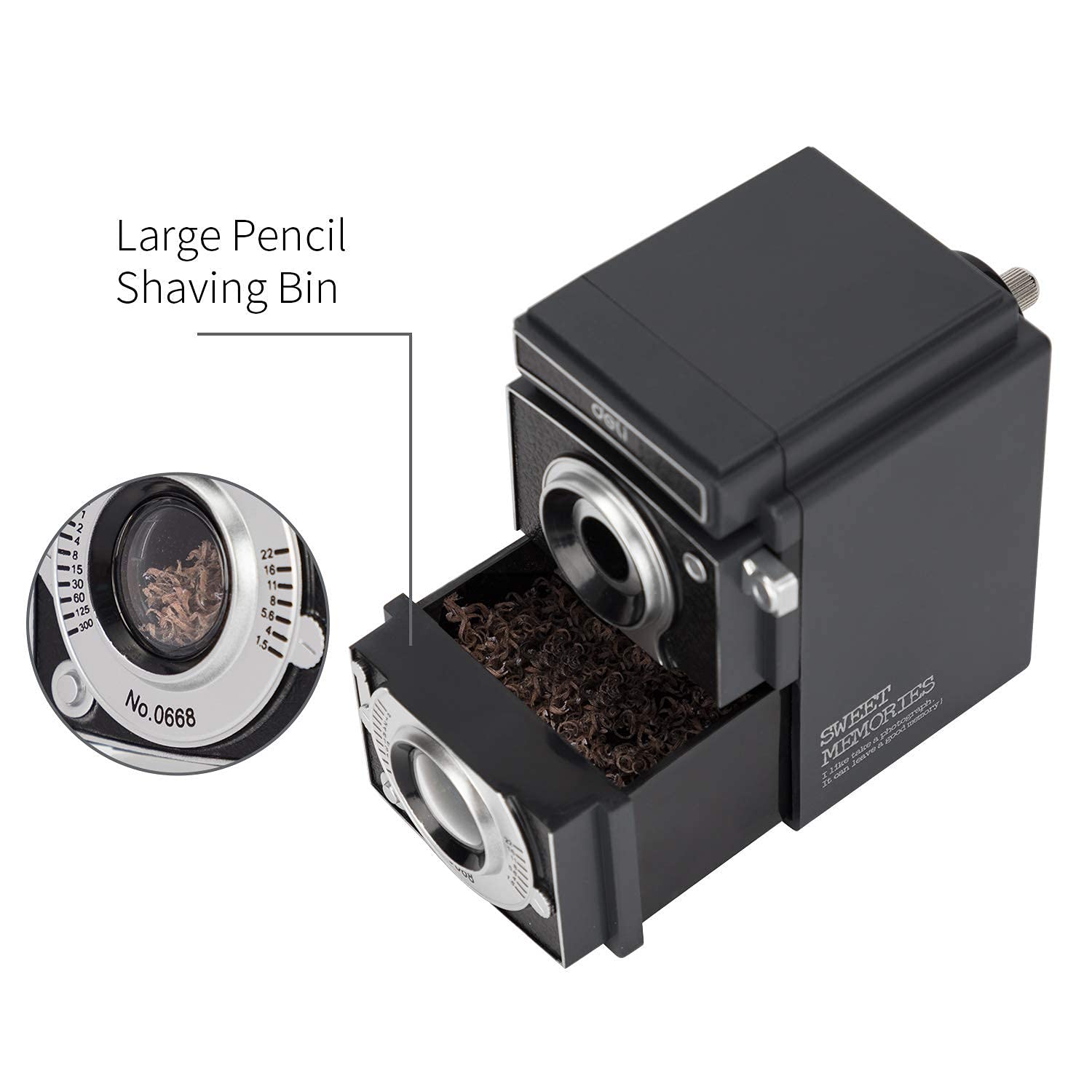 Camera Pencil Sharpener, Adjustable Pencil Point