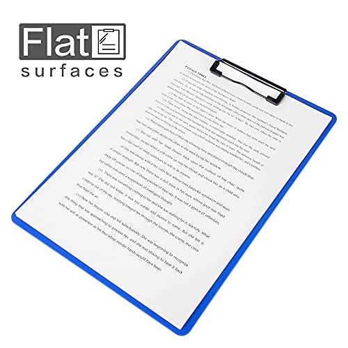 Deli Plastic Clipboard, Clip Board with Low Profile Clip, A4 Letter Size Clipboards for Nurses, Students, Coach, Office, Blue