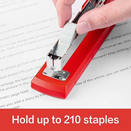 Deli Stapler, Desktop Stapler, Office Stapler, 25 Sheet Capacity, Includes 1000 Staples and Staple Remover, Red