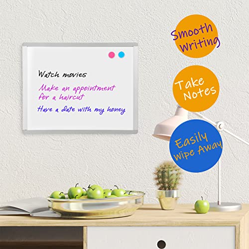 VUSIGN Small Dry Erase Whiteboard, 11 x 14 Inches White Board for Kids, Students, Fridge, Locker, Mini Dry Erase Board, Aluminum Frame