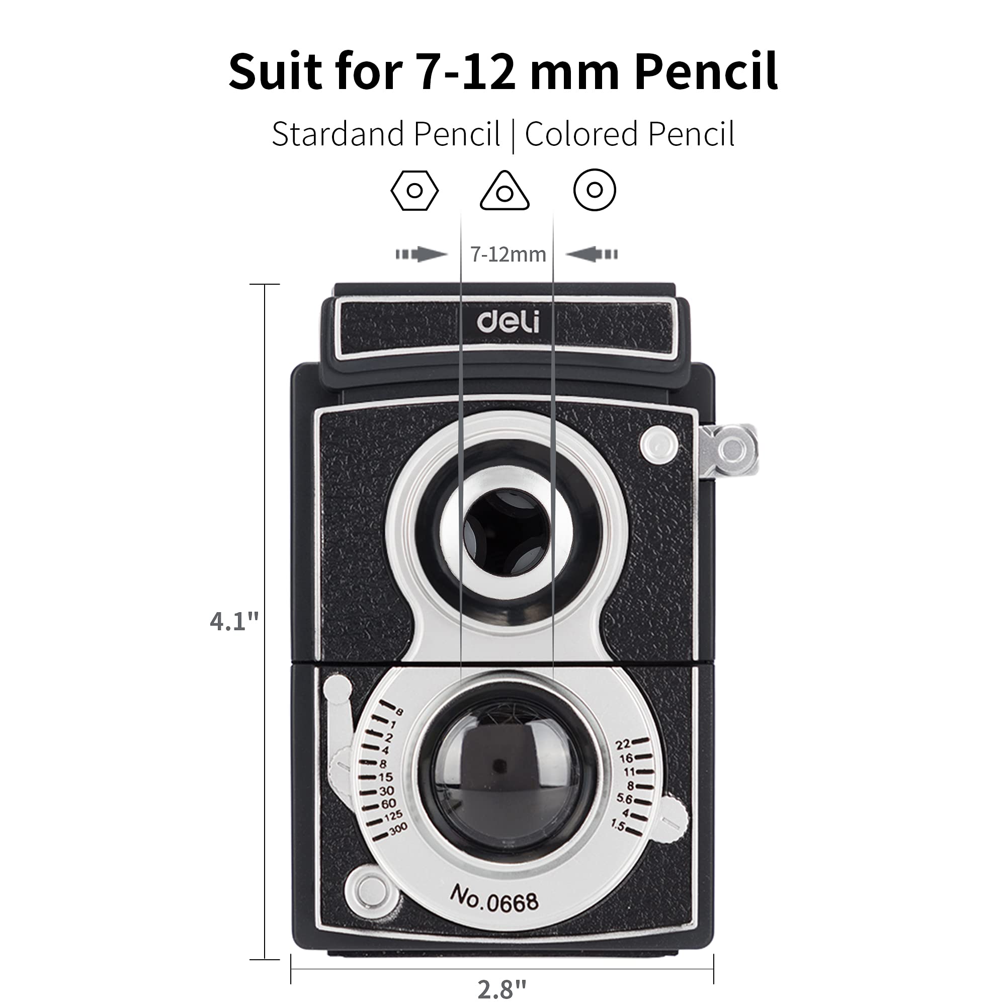 Camera Pencil Sharpener, Adjustable Pencil Point