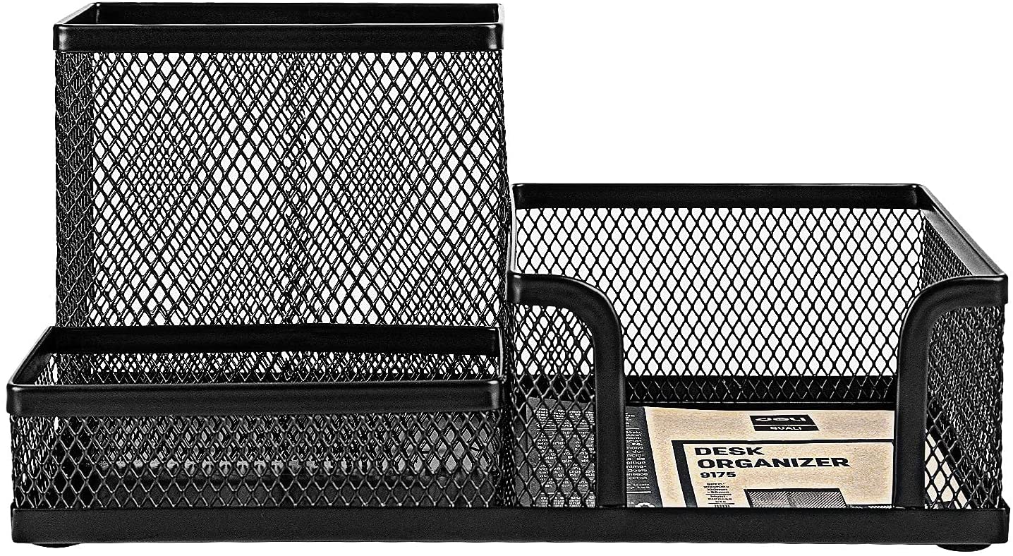 Mesh Desk Organizer 3 Compartments, Black