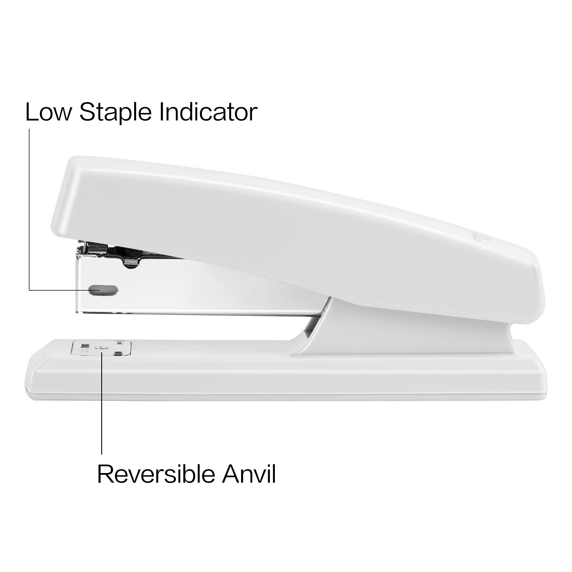 Stapler with 640 Staples 25 Sheet Capacity, White