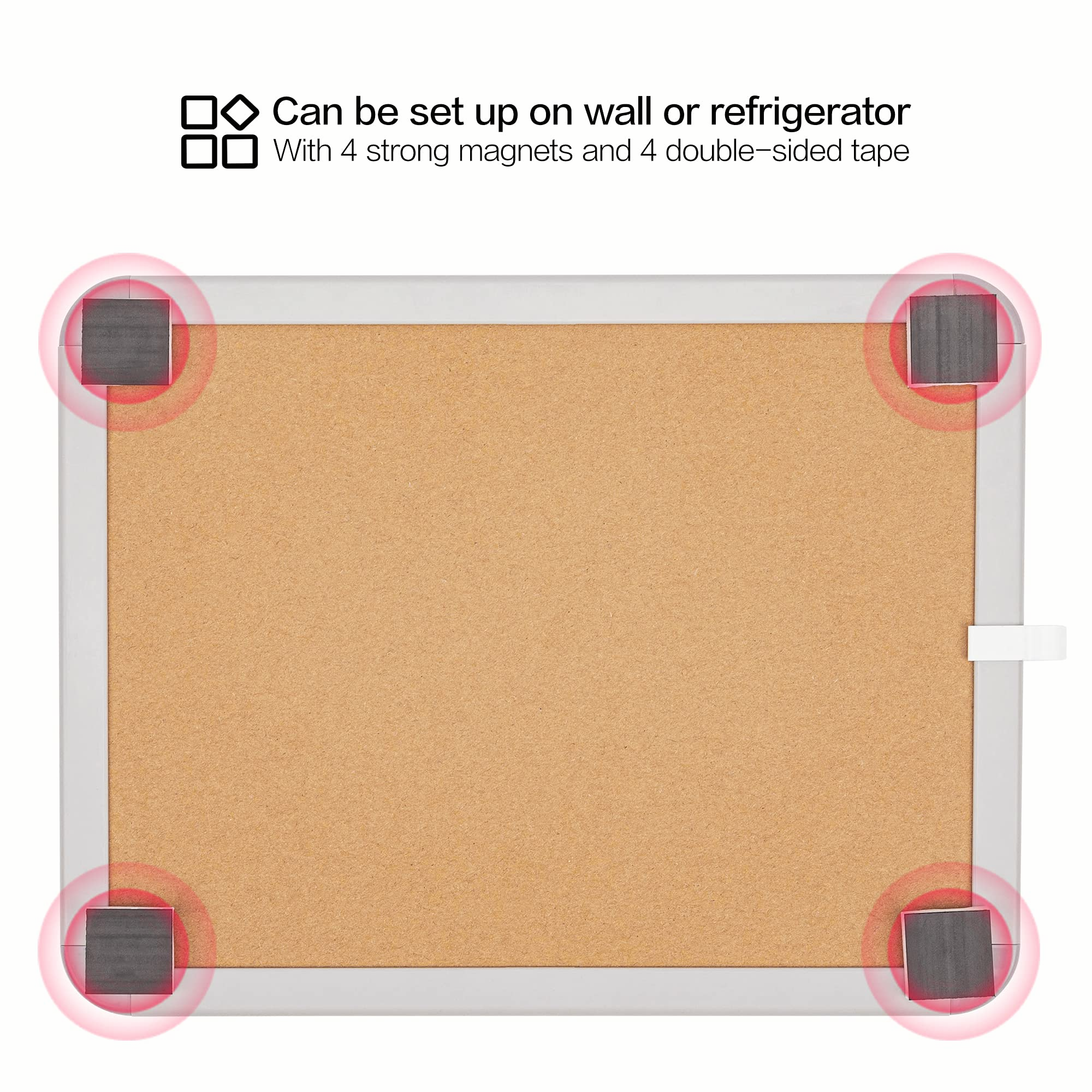 2-Pack Dry Erase Board 8.5 x 11 Inches Magnetic Small Dry Erase Whiteboard, 4 Magnets and 8 Markers