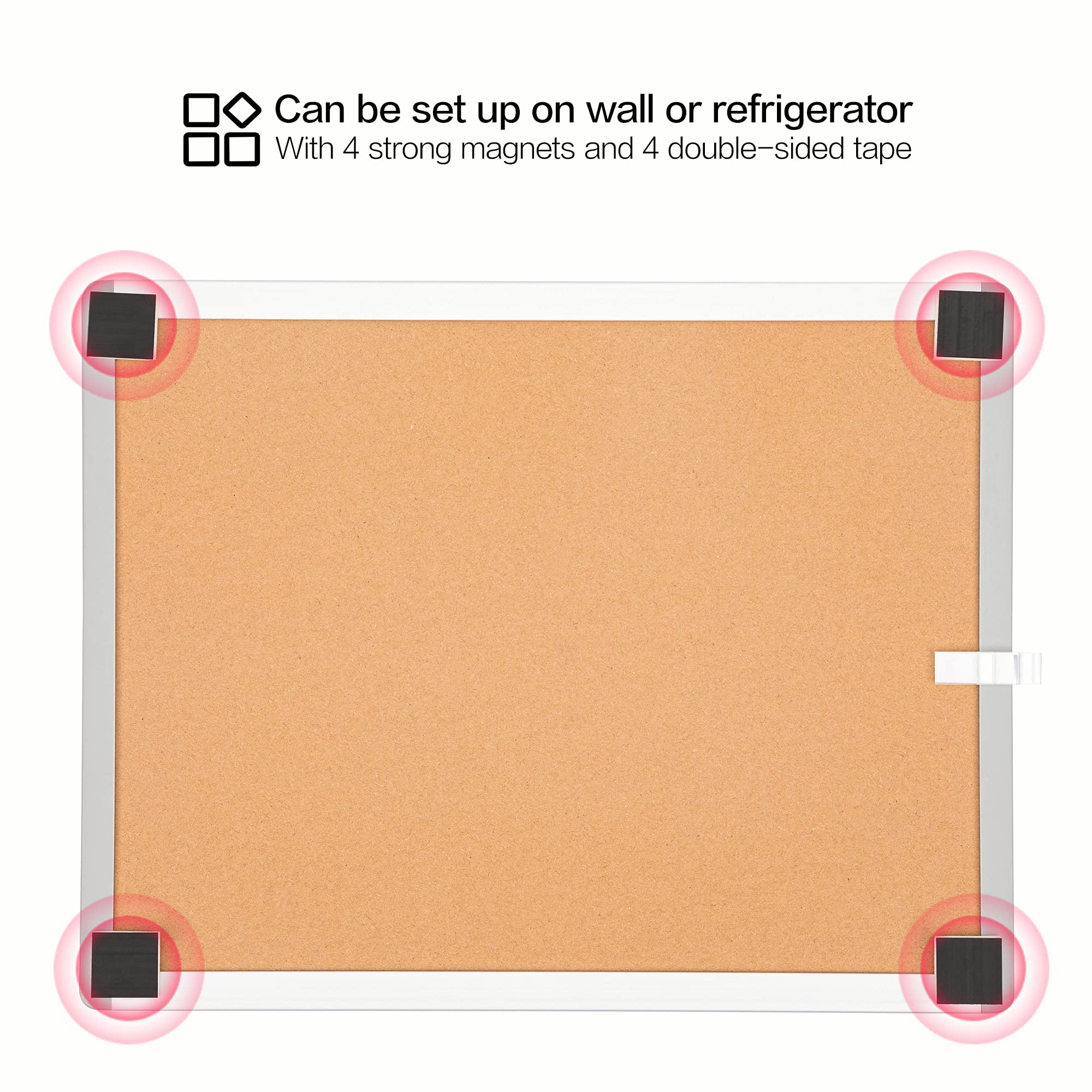 2-Pack Dry Erase Board, 11 x 14 Inches Magnetic Small Dry Erase Whiteboard, 4 Magnets and 8 Markers